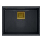 Quadron - Granitový dřez DAVID 50 Black Metallic Zlaty HQD5542U8-G1