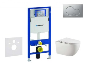 GEBERIT - Duofix Set předstěnové instalace, klozetu Gaia a sedátka softclose, tlačítko Sigma01, lakovaný matný chrom SANI11CA1135