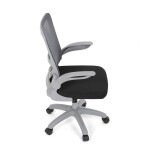 Kancelářská židle, tmavě šedá síťovina, šedý plast, kolečka na tvrdé podlahy