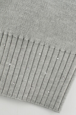 DÁMSKÁ ČEPICE S FLITRY Z MODALU CZ103 šedá 54-58