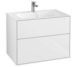 VILLEROY & BOCH - Finion Umyvadlová skříňka, 80x59x50 cm, 2 zásuvky, Glossy White F01000GF