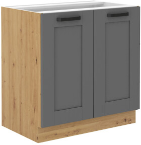 Spodní skříňka Luna 80 D 2F BB Barva korpusu: Dub artisan, Barva dvířek: Dust Grey