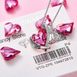 Souprava náhrdelníku a náušnic Swarovski Elements Amorita Bianca, Růžová 45 cm + 5 cm (prodloužení)
