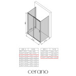 CERANO - Třístěnný sprchový kout Varone LINE U L/P - 6 mm - chrom, transparentní sklo - 110x100x195 - posuvný CER-DY505-90-207