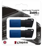 Kingston DataTraveler Exodia M 64 GB modro-černá / Flash disk / USB-A 3.2 Gen 1 / 2 ks v balení (DTXM/64GB-2P)