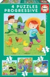 EDUCA Puzzle Zvířátka z farmy 4v1