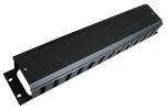 19" Vyvazovací panel 2U černý / Vyvazovací panel / kov / průchozí / hloubka 47 mm (9652)