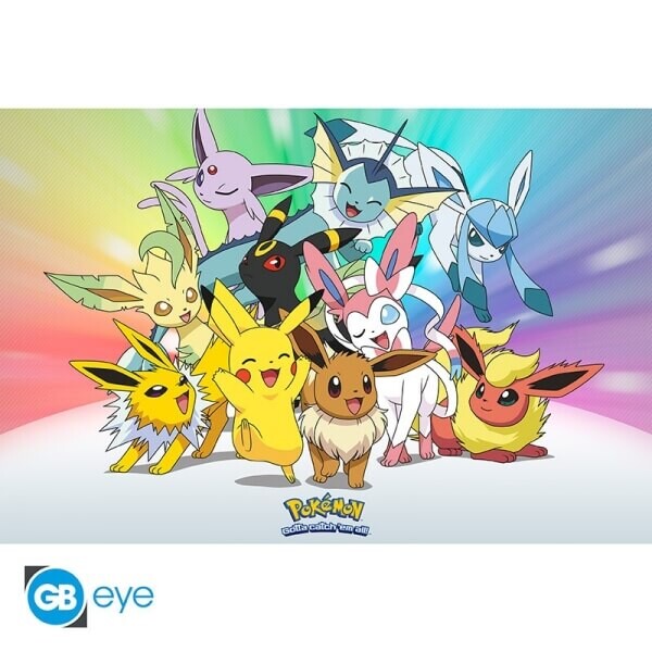 Pokémon plakát Maxi 91.5 x 61 cm - Eevee Evolution a Pikachu