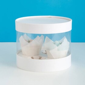 Cake Star Cake Star Plastový kulatý box na cupcakes nebo dort bílý 1 patro (na 3 ks)