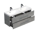 Koupelnová skříňka s dvojumyvadlem SAT Cube Way 120x53x40 cm beton CUBE2120ZBE CUBE2120ZBE