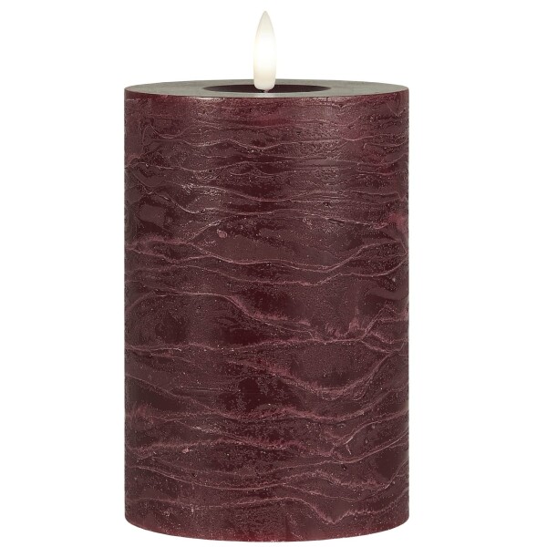 IB LAURSEN LED svíčka Pillar Dark Red 15 cm, červená barva, plast, vosk