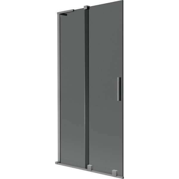 MEXEN/S - Velar L dvoukřídlá posuvná vanová zástěna 95 x 150, grafit, grafit metal 896-095-003-41-95