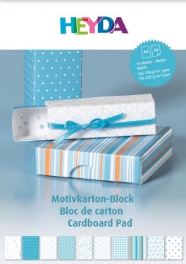 Heyda Modré kartony s motivy A4 v sadě 100 g a 220 g