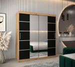 Šatní skříň Abi V4 Barva korpusu: Černá, Rozměry: 150 cm, Dveře: Černá