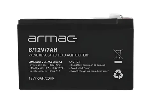 Armac VRLA AGM 12V 7Ah / Olověný akumulátor / bezúdržbový / VRLA / nabíjecí proud 1,8 A (B/12V/7AH)