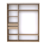 Nábytek Mikulík Skříň ONYX - 1x plné dveře + 1x zrcadlo (š 120-200 cm/v 240 cm) ROZMĚR: (š/v/h) 120 x 240 x 60 cm