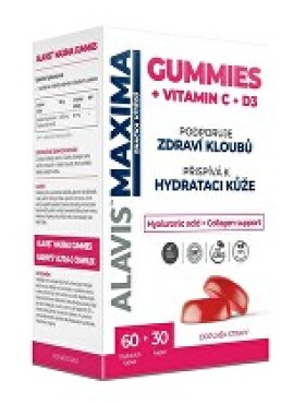 Alavis Maxima Gummies kyselina hyaluronová Vit. C+D3 60 žvýkacích tablet + 30 kapslí
