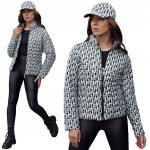 Dámská přechodová bunda se kšiltovkou TY4505 černo-bílá - FashionStreet XXL
