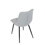 Židle jídelní, stříbrná látka, černý kov