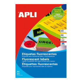 Univerzální etikety APLI fluo, 210 297 mm, žluté