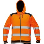 CRV Cerva Mikina KNOXFIELD Hi-Vis HOODIE pánská reflexní oranžová na zip s kapucí XS oranžová