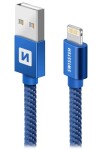 Swissten 71523308 USB 2.0 typ A na Lightning, USB 2.0, zástrčka A - zástrčka Lightning, opletený, 2m, modrý