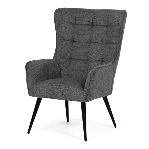 Křeslo ušák, šedá, látka, AK-315 GREY2