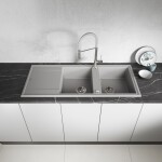 Laveo - Pola - stojánková dřezová baterie U, chrom/ šedé BAP_978D