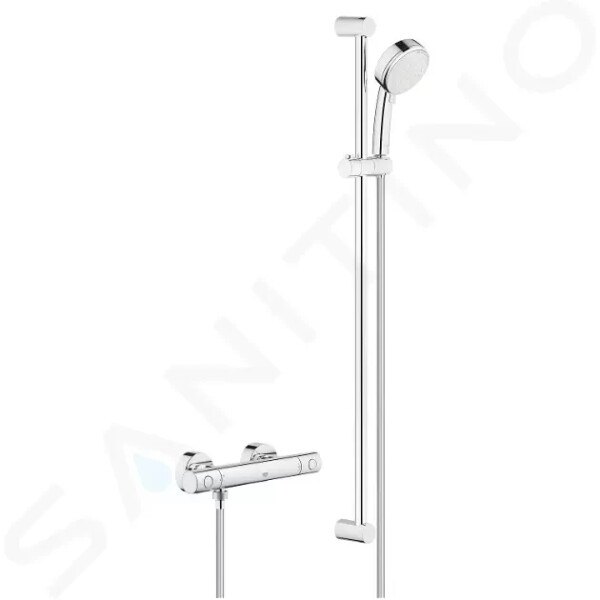 GROHE - Grohtherm 800 Cosmopolitan Sprchový set s termostatem na zeď, 2 proudy, chrom 34769000