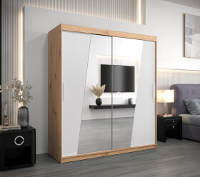 Šatní skříň Abi R0 Barva korpusu: Dub artisan, Rozměry: 150 cm, Dveře: Bílá