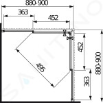 JIKA - Lyra plus Sprchový kout 880-900x880-900 mm, bílá/čiré sklo H2513820006681