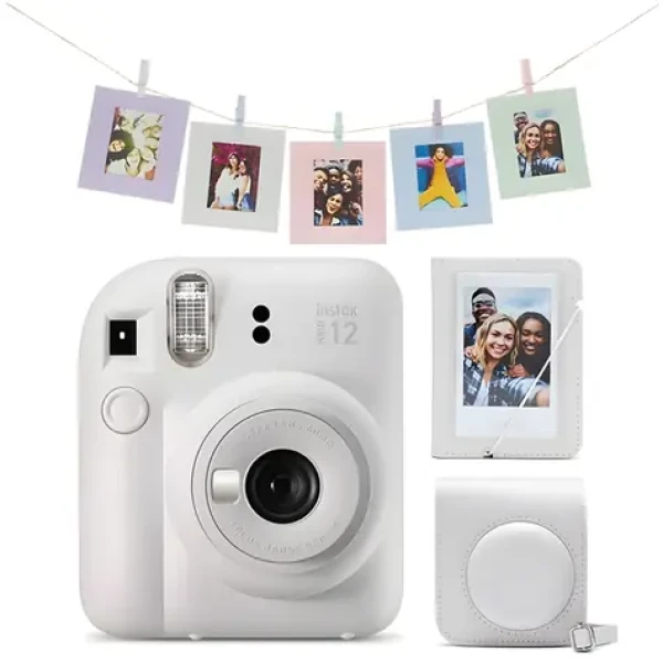 Fujifilm Instax Mini 12 Mega Pack Clay White / Instantní fotoaparát / pouzdro + album + 10 kartiček (70100163467)
