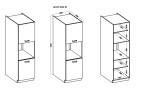 Vysoká skříňka pro vestavnou troubu Stilo 60 DP-210 2F Barva korpusu: Bílá, Barva dvířek: Bílá