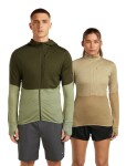 ICEBREAKER Mens Mer 200 Realfleece Descender LS Zip H, Dark Loden/Lichen/Cb velikost: L