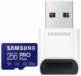 SAMSUNG micro SDXC 256GB PRO Plus + USB čtečka / UHS-1 / Class 10 / U3 / Čtení: 160MBps / Zápis: 120MBps (MB-MD256KB/WW)