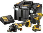 DeWalt DCK2080P2T / Aku sada nářadí / příklepová vrtačka úhlová bruska/ 18 V / 2x 18V 5Ah / nabíječka kufr (DCK2080P2T)