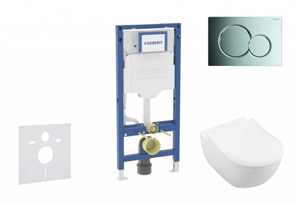 GEBERIT - Duofix Set předstěnové instalace, klozetu Subway 2.0 a sedátka softclose, tlačítko Sigma01, lesklý chrom SANI11CK1109