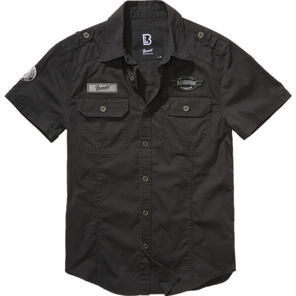 Brandit Košile Luis Vintageshirt Short Sleeve černá XXL