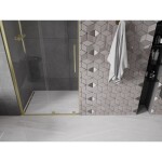 MEXEN/S - Velar posuvné sprchové dveře 90, transparent, zlatá kartáčovaná 871-090-000-01-55