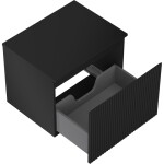 MEXEN/S - Rivel koupelnová skříňka pod umyvadlo 60 cm s deskou, 1 šuplík, reliéf , černá mat 91A20-06047-1-BFC71