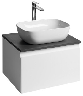 AQUALINE - ALTAIR skříňka s deskou 58 cm, bílá/antracit břidlice AI263-03