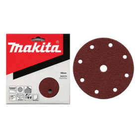 Makita P-31918 / Brusný papír na dřevo | kov | kámen / Zrnitost K40 / Průměr 150 mm / 9 otvorů / 10 ks (P-31918)