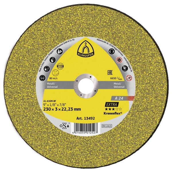 Klingspor A 24 Extra 286456 řezný kotouč rovný 230 mm 25 ks kov