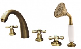 RAV Slezák - MORAVA RETRO - Vanová baterie 5-otvorová, Stará mosaz (Bronz), 1/2" MK176.5PSM