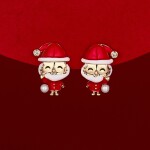 Vánoční náušnice Santa Claus, Zlatá
