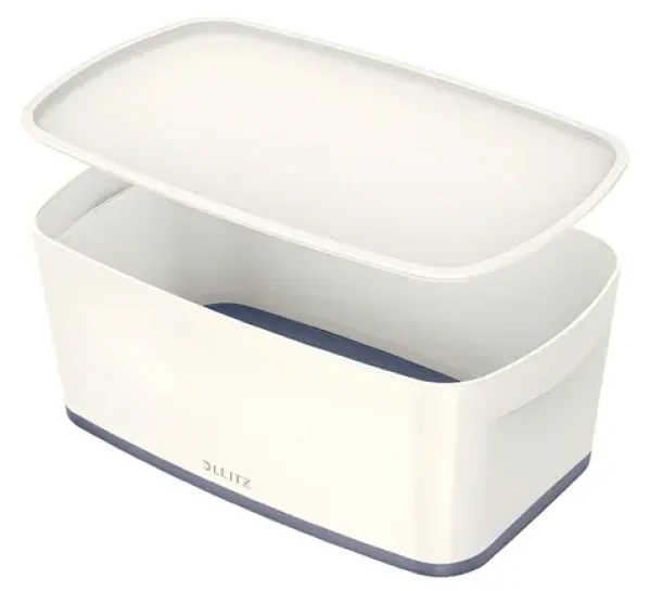 Leitz MyBox bílo-šedá / Úložný box s víkem / velikost S / ABS plast / voděodolný / 318 × 191 × 128 mm (52291001)