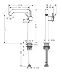 HANSGROHE - Tecturis S Umyvadlová baterie s výpustí Push-Open, CoolStart, EcoSmart+, kartáčovaný černý chrom 73370340