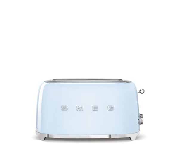 Smeg TSF02PBEU, toustovač / topinkovač, 4 toasty, 6 úrovní opékání, zásuvka na drobky, styl. 50. let, pastelově modrý