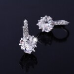 Náušnice Swarovski Elements Elizabeth - srdíčko, Bílá/čirá