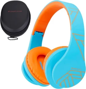 PowerLocus P2 Kids Blue/Orange / Dětská bezdrátová sluchátka s mikrofonem / Bluetooth 5.3 (pwl-p2kids-blueo)